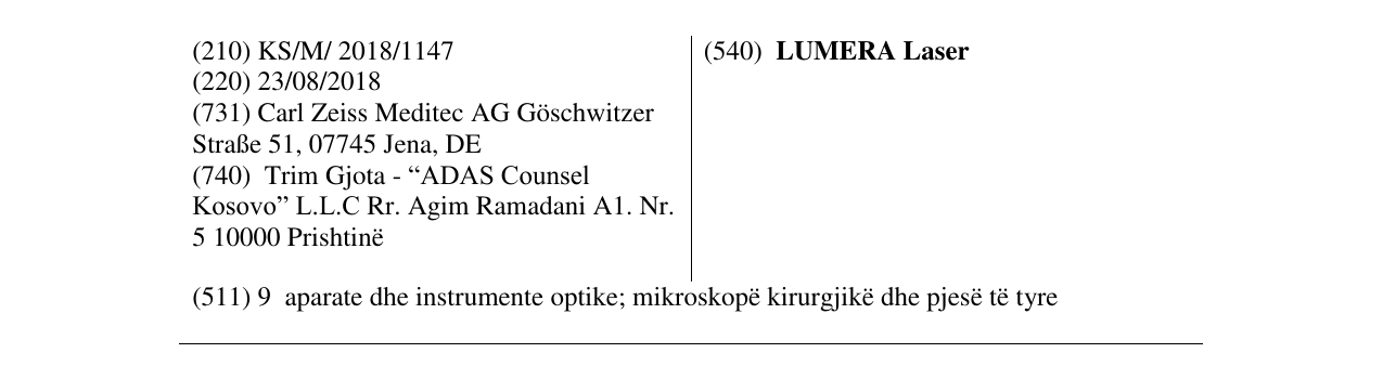 Zëri i markës LUMERA Laser në buletin