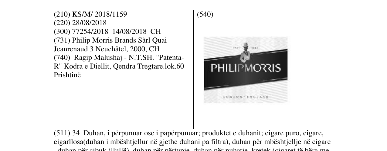 Zëri i markës Markë figurative në buletin