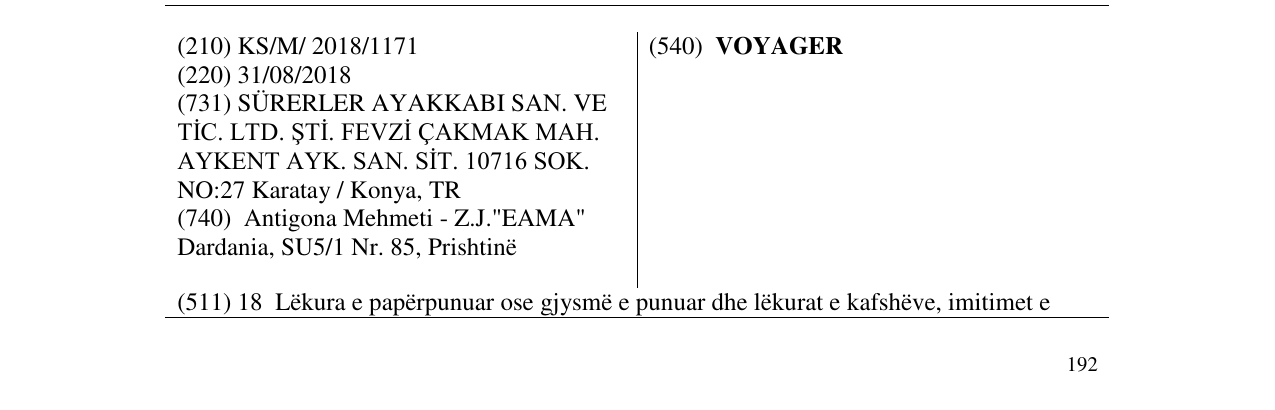 Zëri i markës VOYAGER në buletin