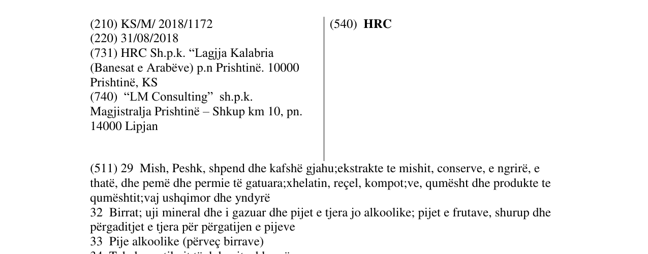 Zëri i markës HRC në buletin