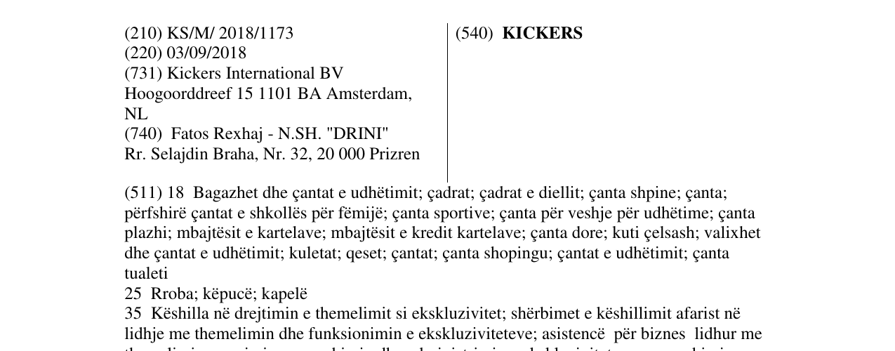 Zëri i markës KICKERS në buletin