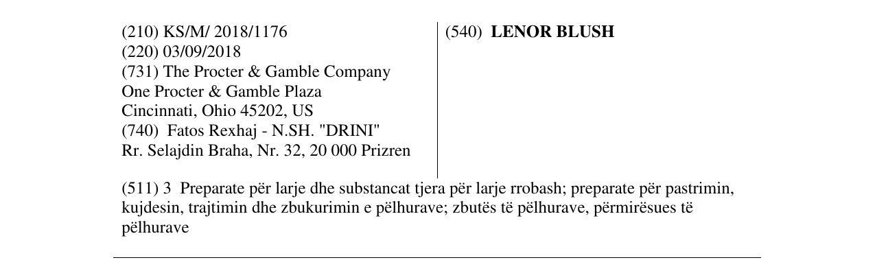 Zëri i markës LENOR BLUSH në buletin