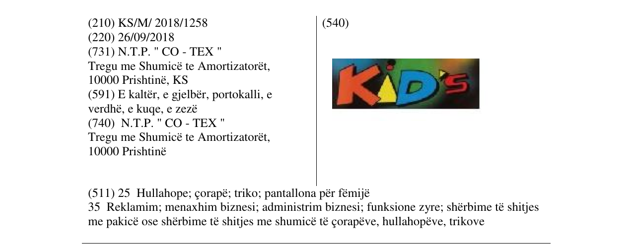 Zëri i markës Markë figurative në buletin