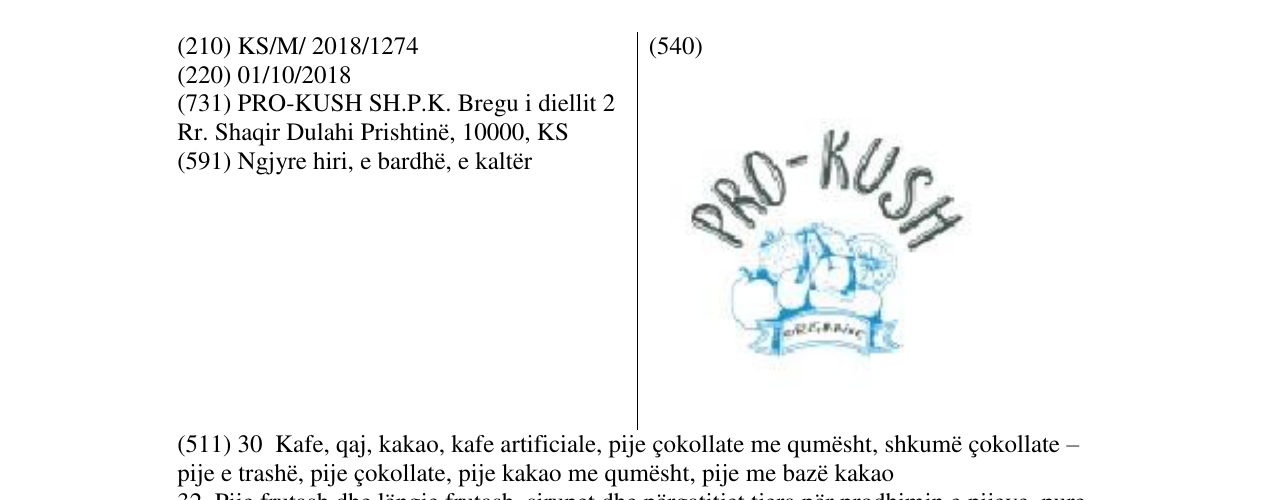 Zëri i markës PRO-KUSH në buletin