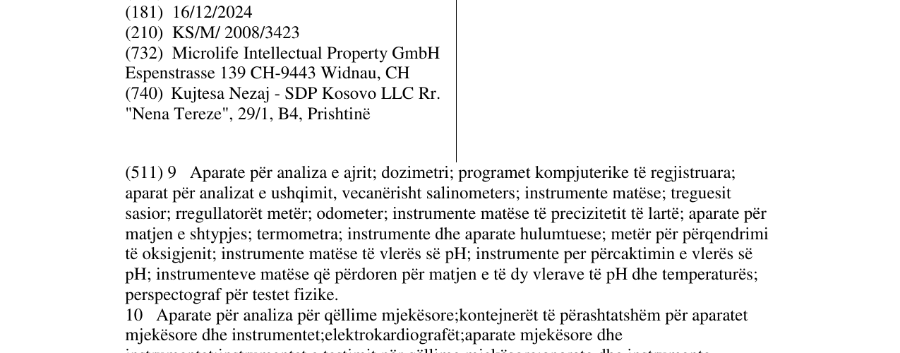 Zëri i markës MICROLIFE në buletin