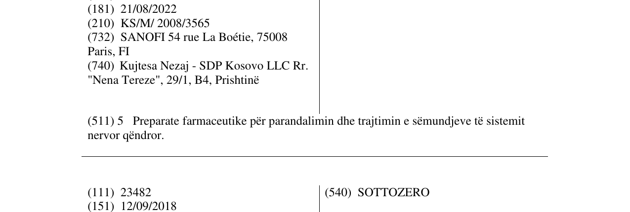 Zëri i markës ORINUZA në buletin