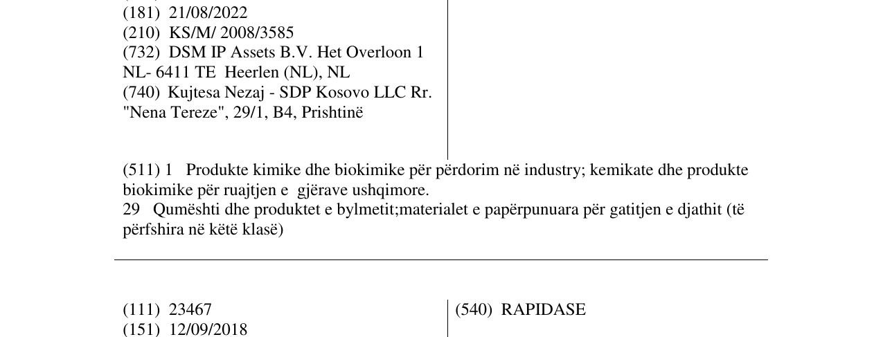 Zëri i markës TOLERASE në buletin