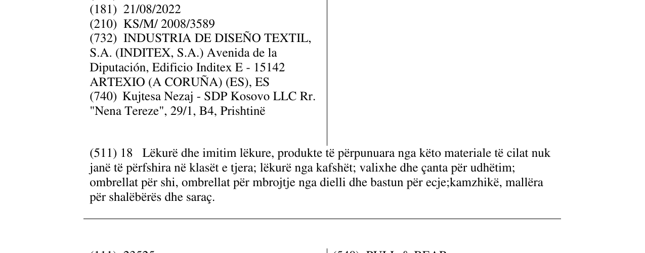 Zëri i markës PULL & BEAR në buletin