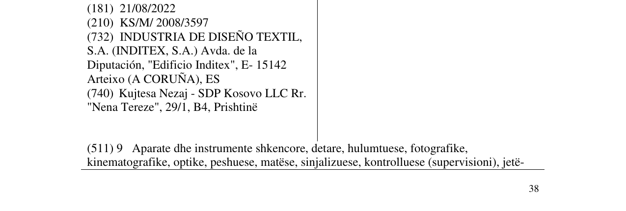 Zëri i markës ZARA në buletin