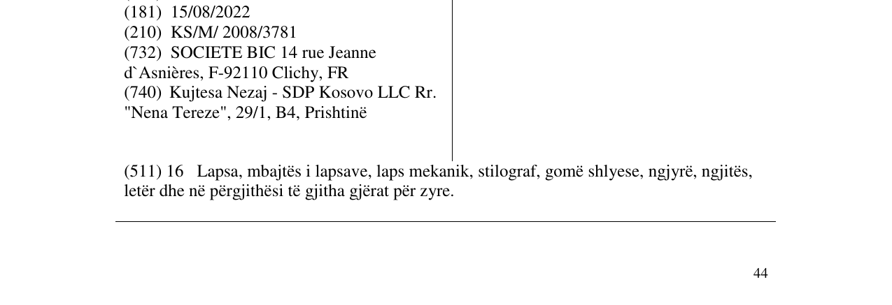 Zëri i markës CONTÉ në buletin