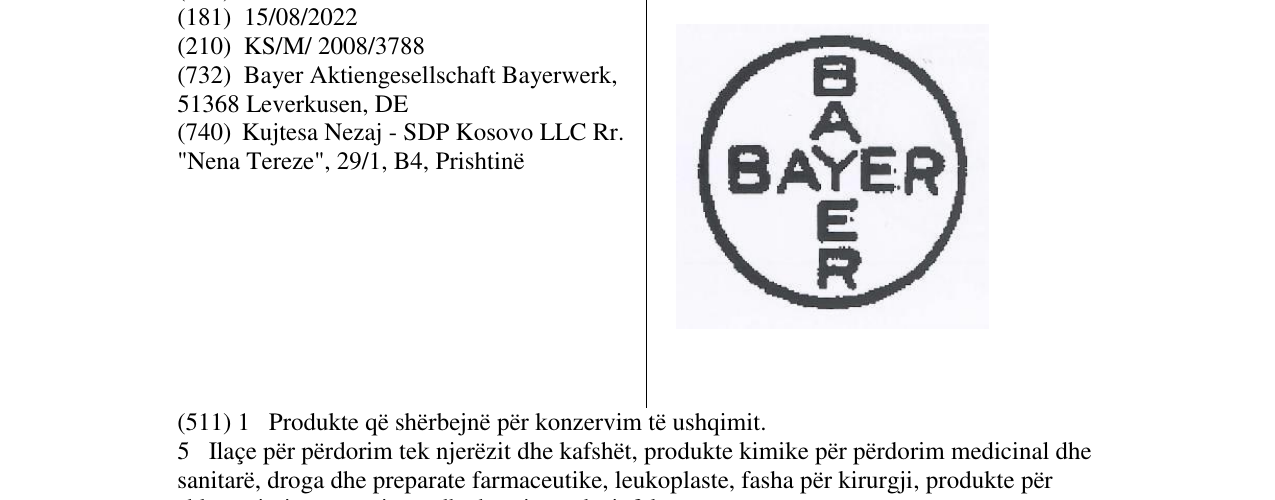 Zëri i markës BAYER në buletin