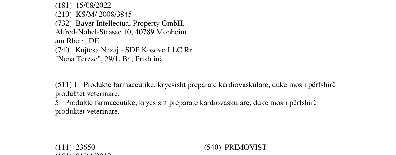 Zëri i markës ILOMEDIN në buletin