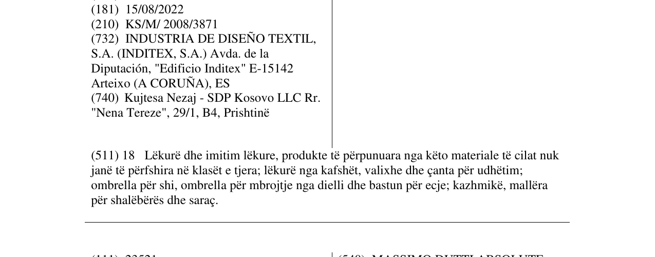 Zëri i markës ZARA në buletin