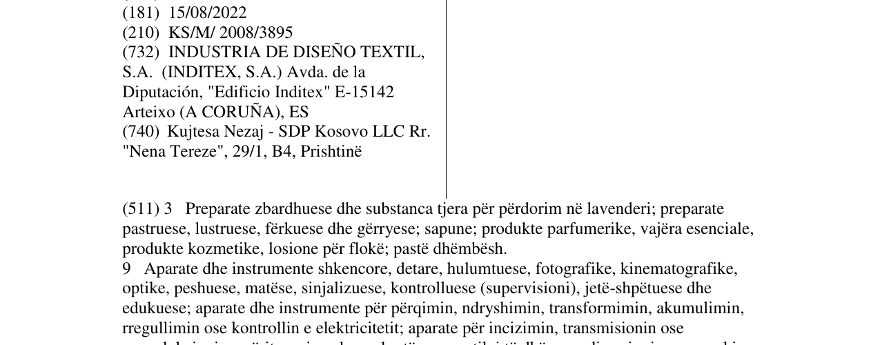 Zëri i markës OYSHO në buletin