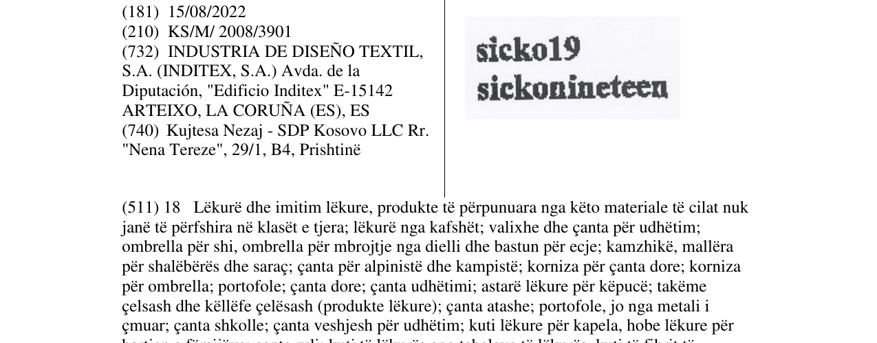 Zëri i markës sicko19 sickonineteen në buletin