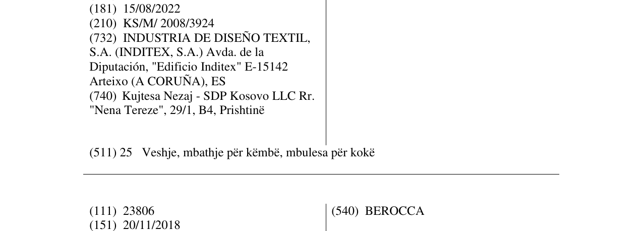 Zëri i markës ZARA në buletin