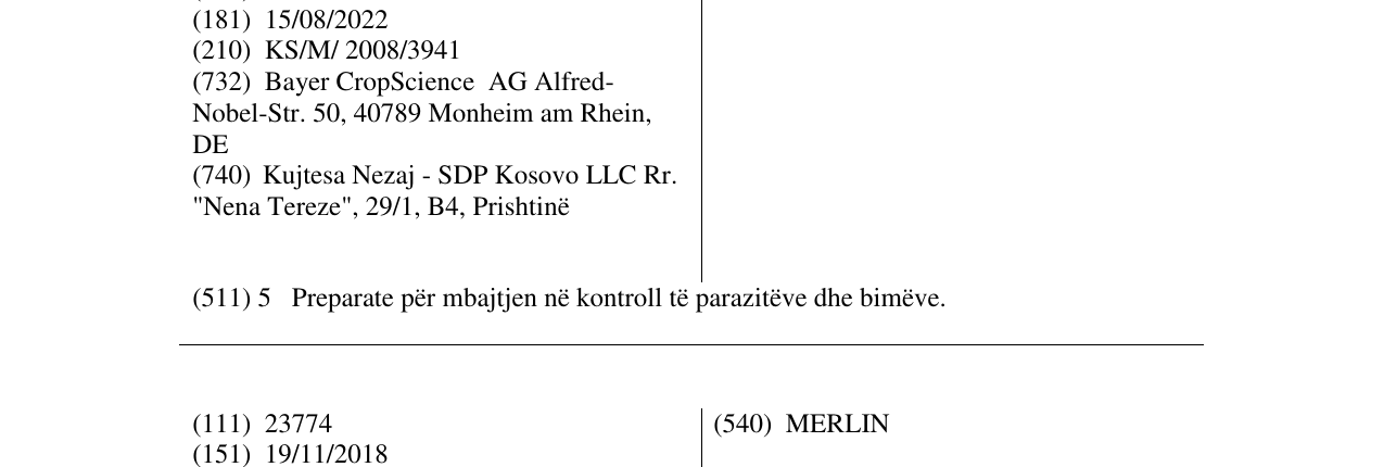 Zëri i markës Furore në buletin