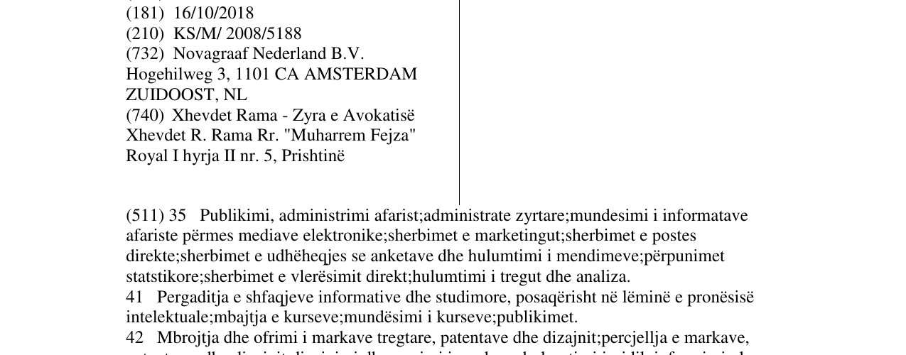 Zëri i markës MARKGRAAF në buletin