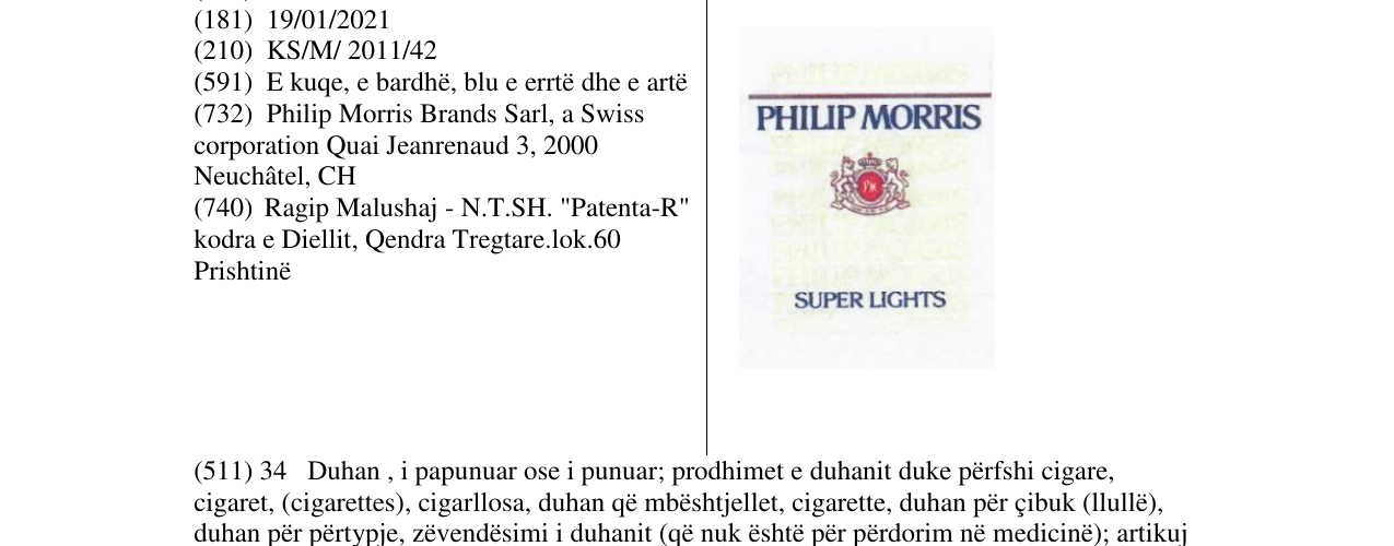 Zëri i markës Markë figurative në buletin