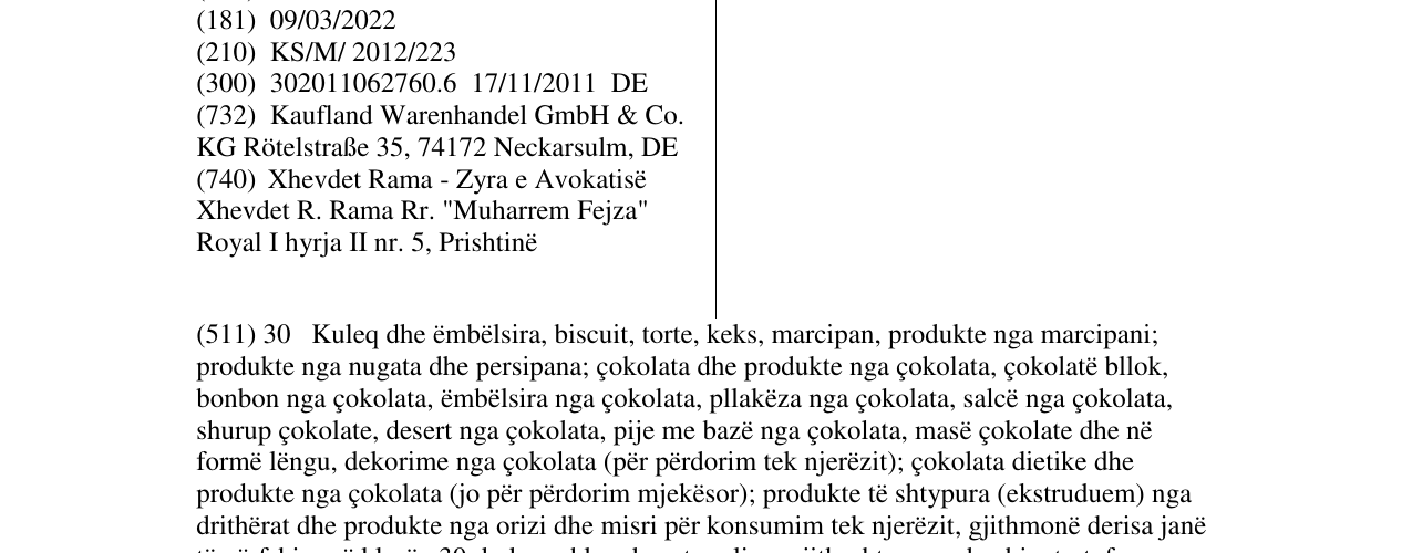 Zëri i markës MOON RIVER në buletin