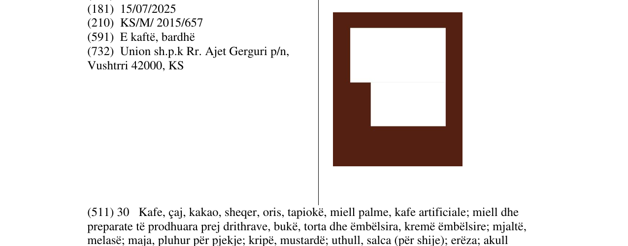 Zëri i markës Markë figurative në buletin