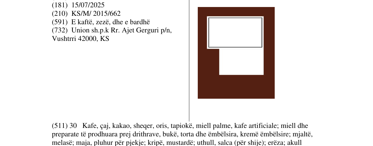 Zëri i markës Markë figurative në buletin