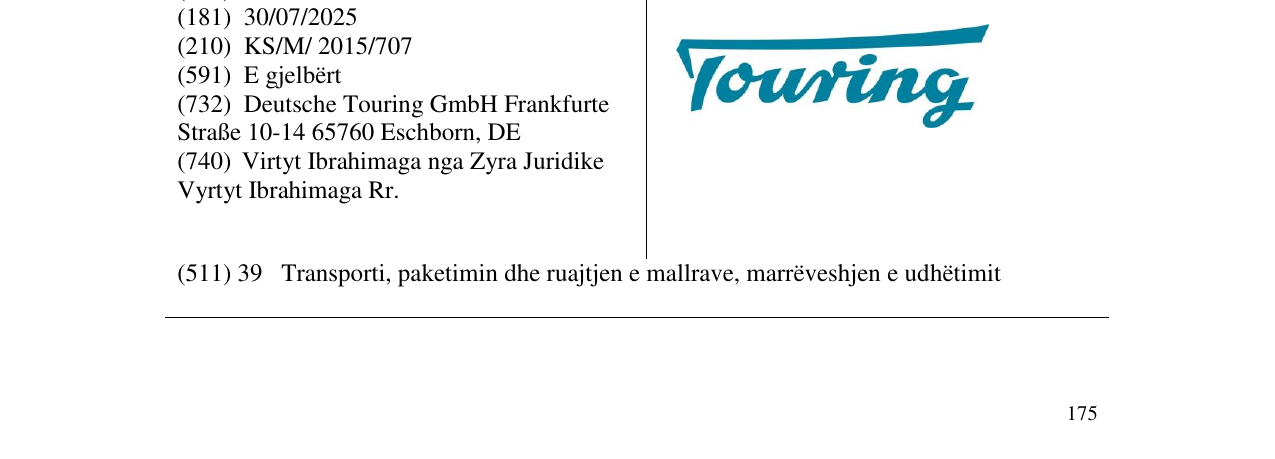 Zëri i markës Touring në buletin