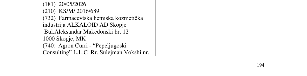 Zëri i markës HOLLESTA në buletin