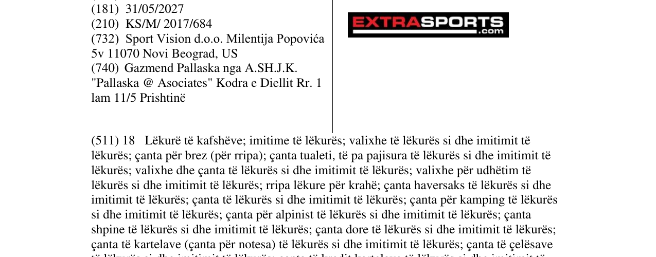 Zëri i markës EXTRASPORTS.com në buletin