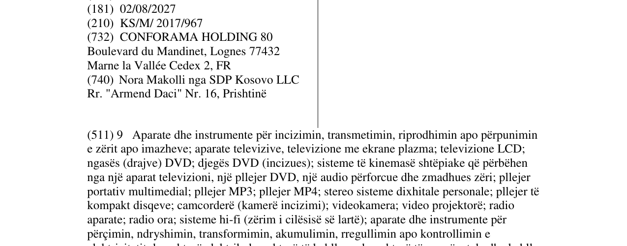 Zëri i markës GRANDIN në buletin