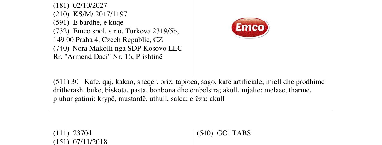 Zëri i markës Markë figurative në buletin