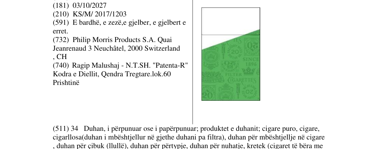 Zëri i markës Markë figurative në buletin