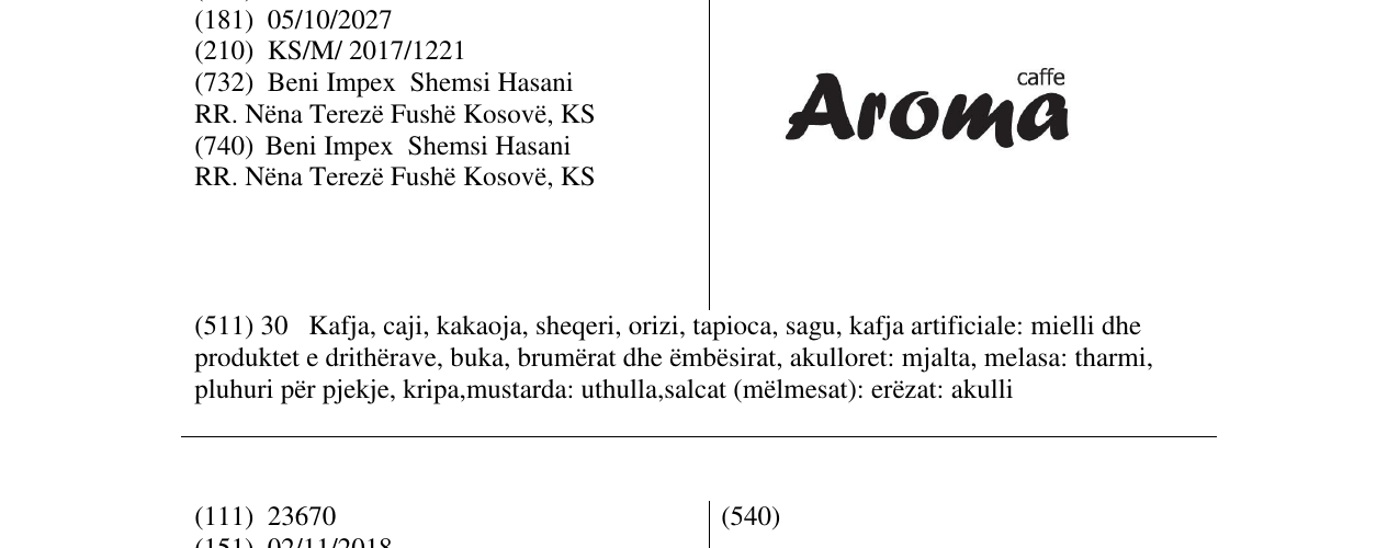 Zëri i markës Markë figurative në buletin
