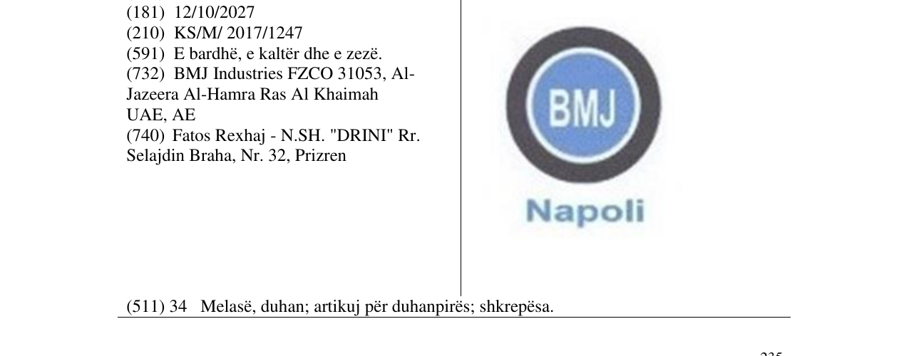 Zëri i markës Markë figurative në buletin
