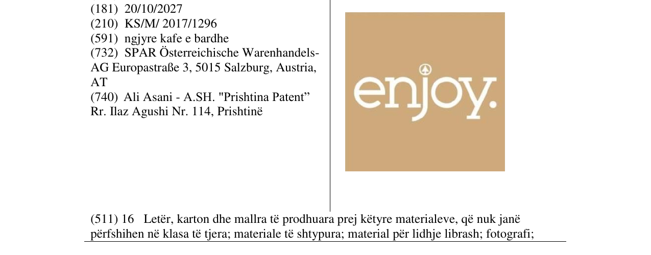 Zëri i markës Markë figurative në buletin