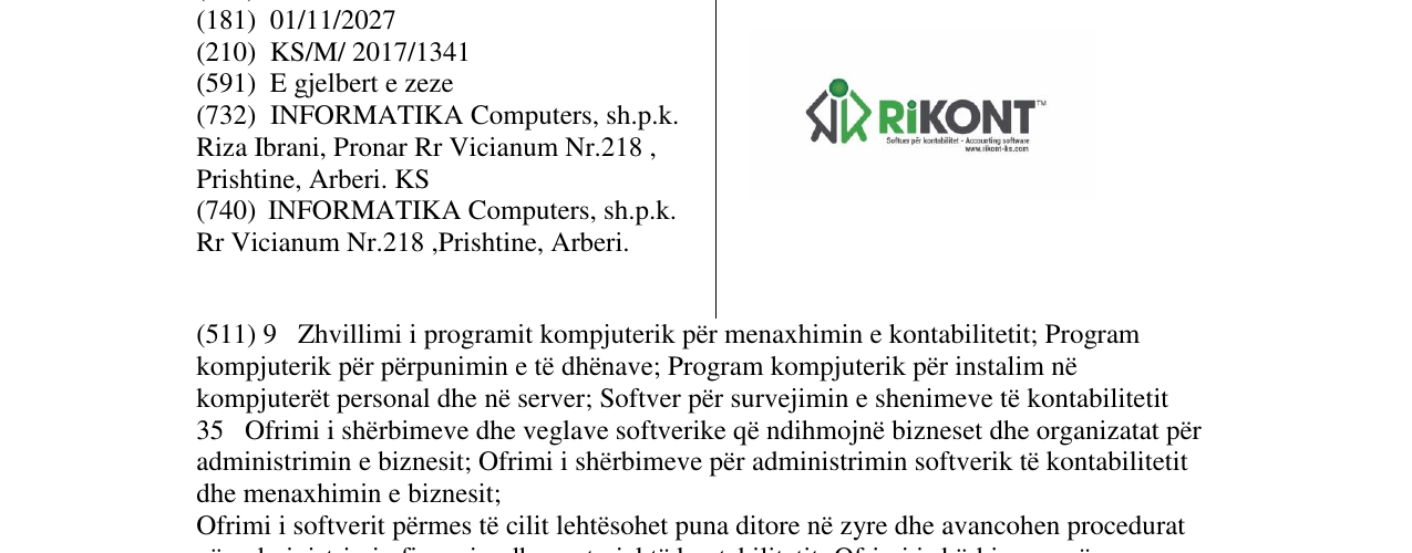 Zëri i markës Markë figurative në buletin