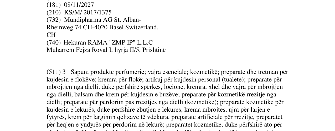Zëri i markës BETASEPT në buletin