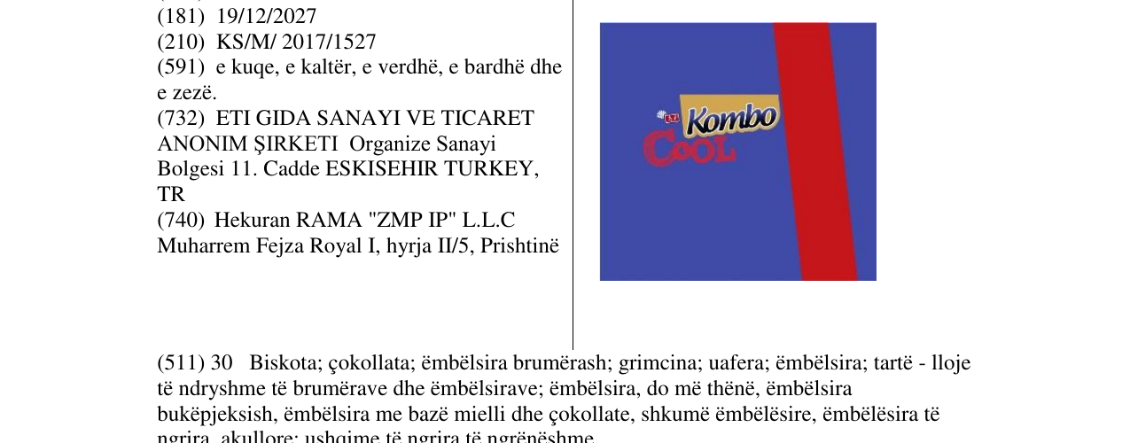 Zëri i markës Kombo Cool në buletin