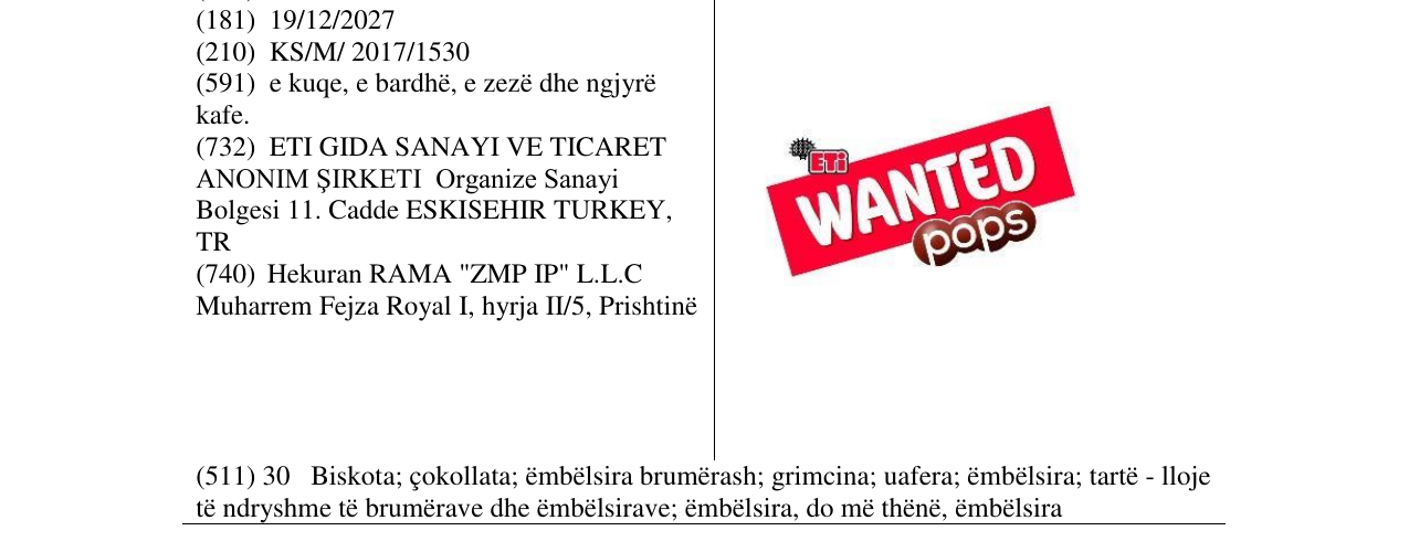 Zëri i markës WANTED në buletin
