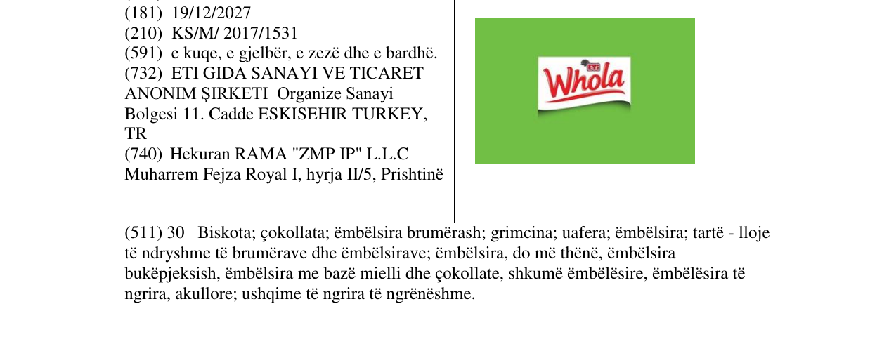 Zëri i markës wrda në buletin