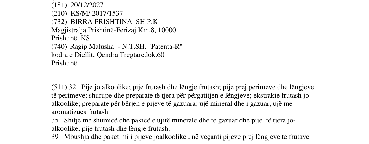 Zëri i markës Pin.na në buletin