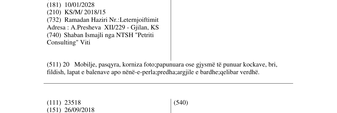 Zëri i markës NITI FURNITURE në buletin
