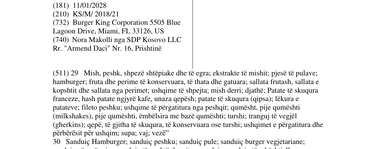 Zëri i markës KING JR në buletin