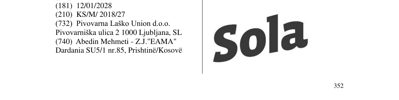 Zëri i markës Sola në buletin