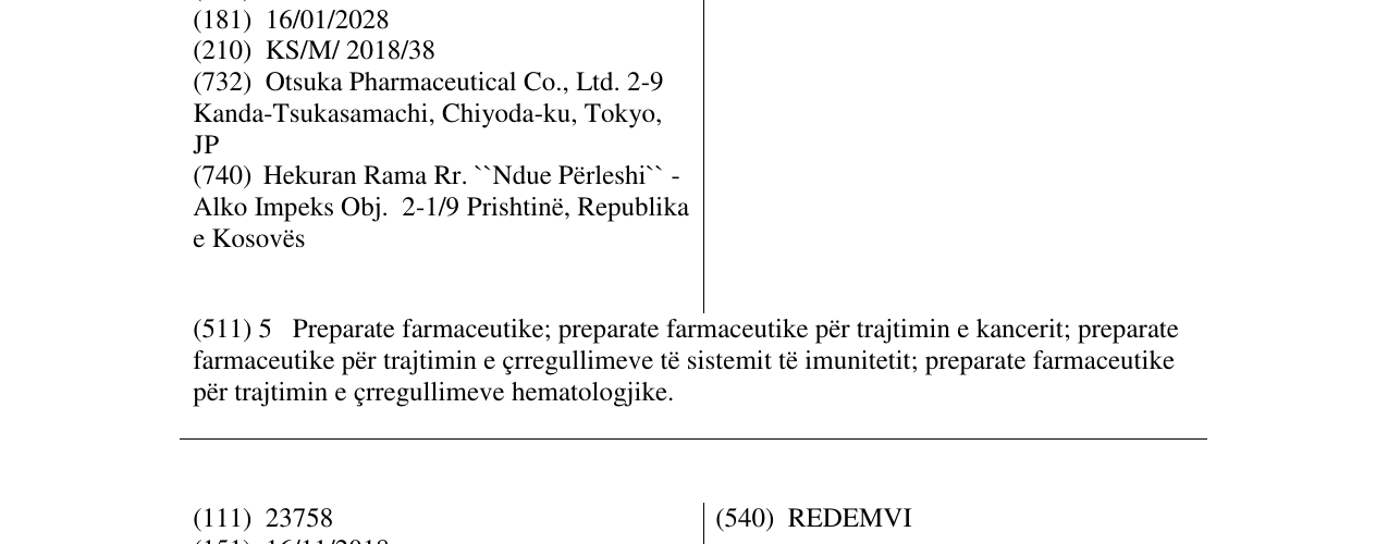 Zëri i markës CYDENITOR në buletin