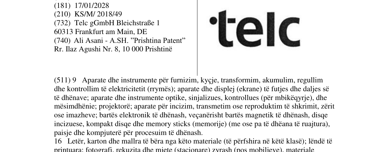 Zëri i markës telc në buletin
