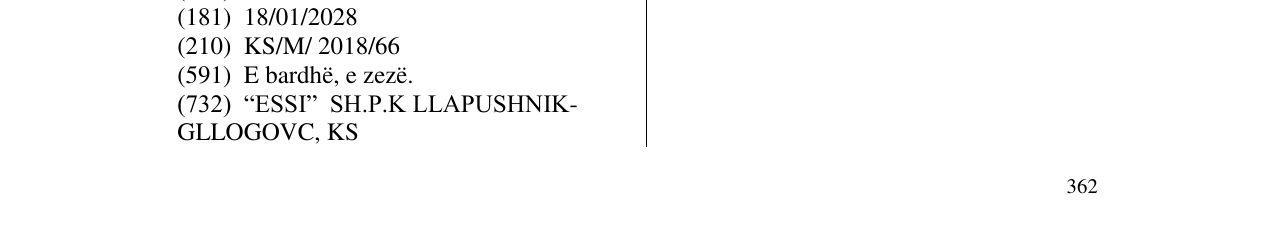 Zëri i markës ESSI në buletin