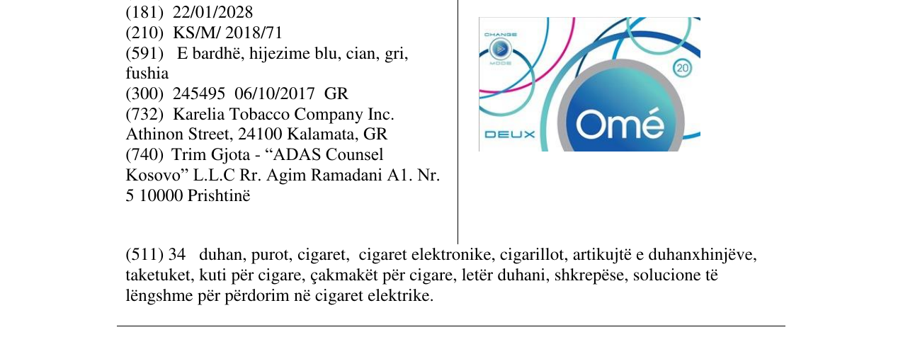 Zëri i markës Ome në buletin