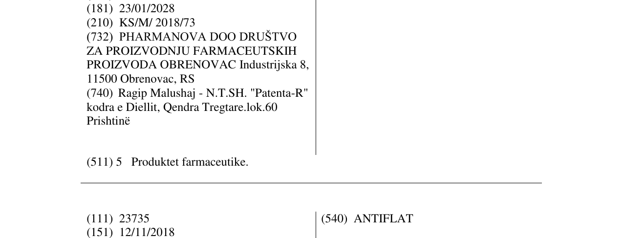 Zëri i markës ZANKAF në buletin