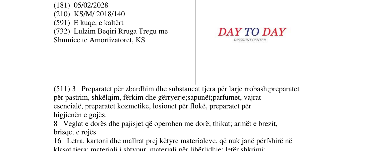 Zëri i markës DAY TO DAY në buletin